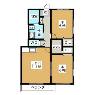 パルメゾン南【2階】の間取り