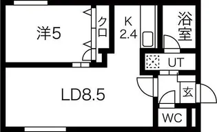 ハレービュー東札幌【1階】の間取り