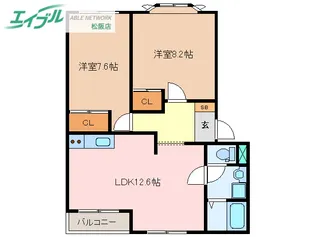 ビューフォート【1階】の間取り