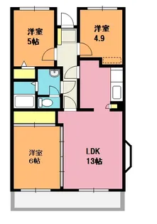 サンハイツウチヤマ【3階】の間取り