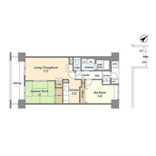 コーポレート稲毛海岸【5階】の間取り