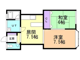フラット淋城B【2階】の間取り
