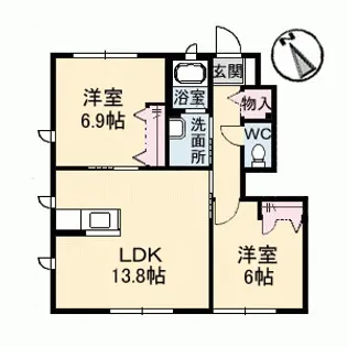 ラ・パルテール金岡東町 弐番館【1階】の間取り