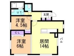 アトリア札幌ステーション【4階】の間取り