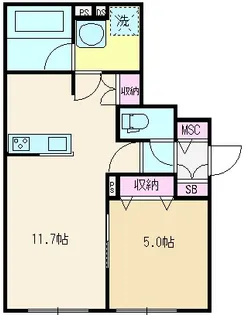 メゾン モンターニュI【1階】の間取り