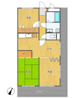 ビュ-ハイツコジマ【3階】の間取り