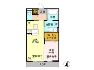レフィナードA棟【3階】の間取り