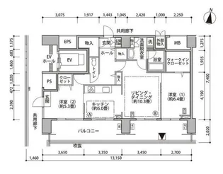 東雲キャナルコートCODAN17号棟【7階】の間取り