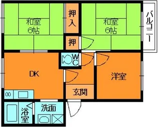 コスモハイツ弐番館【2階】の間取り
