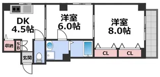 ジェイプライド今里南【6階】の間取り