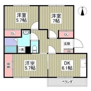 ガーデンムツミA【1階】の間取り