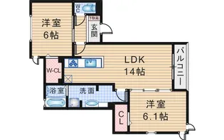 ラ メゾンド ボヌールB【1階】の間取り