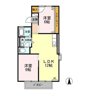 ルミエールANDO A【2階】の間取り