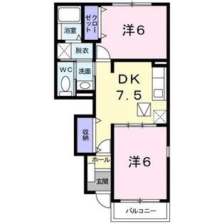 チェリー・ベルB【1階】の間取り