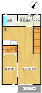 Brio Terrace米ヶ袋【2階】の間取り