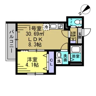 LUNIGHT都賀【1階】の間取り