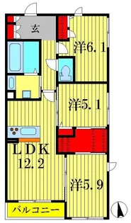 フルール ド フェリシテII【3階】の間取り