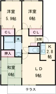 フォブール東山崎A棟【1階】の間取り