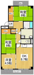 プレステージ北野田【1階】の間取り