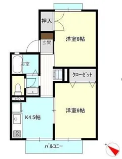 ジュネスコーポ牧【2階】の間取り