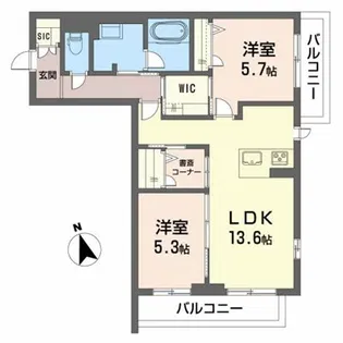 ララ・シャーメゾン【2階】の間取り