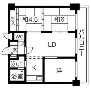 宝竹橋ハイツ【2階】の間取り