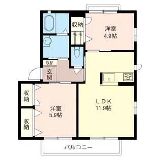 ボヌール・アン【1階】の間取り