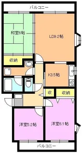 ルミエール緑岡 C【2階】の間取り
