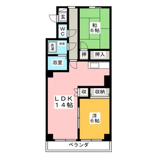 マンションケストB【4階】の間取り