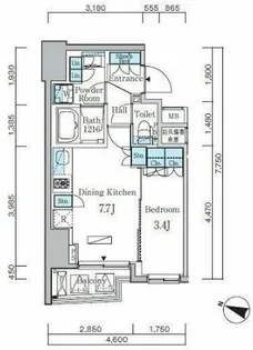 アーバンコア原宿【7階】の間取り