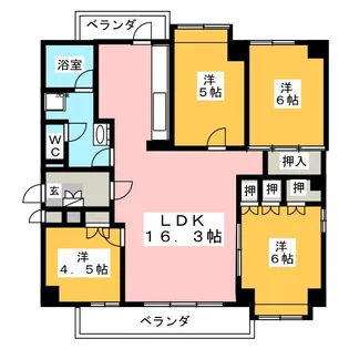 荘苑東山 S棟 207【2階】の間取り