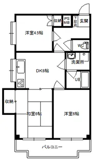 シンワマンションB【3階】の間取り