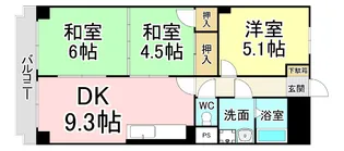 ミリオンコーポラス小文字【5階】の間取り