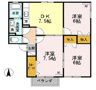 プリエール宮前 B棟【2階】の間取り