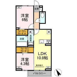 パーシモン グレイス【1階】の間取り