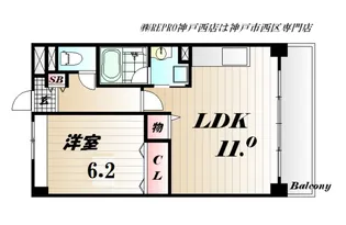 ボヌール有瀬【3階】の間取り