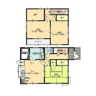 栃木県足利市八椚町【一戸建】の間取り