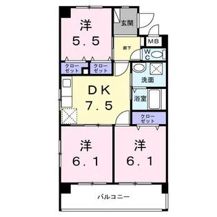 アカムヤー長浜【2階】の間取り