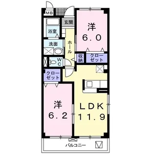 プラシード城東【1階】の間取り