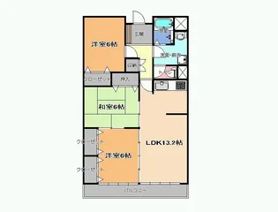 栃木県宇都宮市簗瀬3【マンション】の間取り