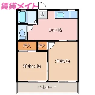 コリーヌ別名【2階】の間取り
