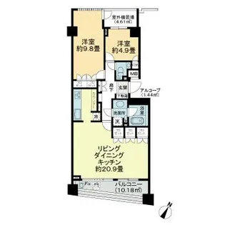 パークホームズ碑文谷ロジュマン【3階】の間取り