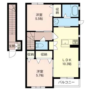 ラ・リズィエールB【2階】の間取り