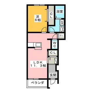 サンリット佐橋 A【1階】の間取り