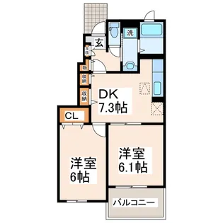 クレールコート壱・弐・参番館【1階】の間取り