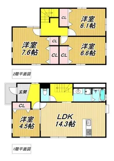 兵庫県伊丹市昆陽池1【一戸建】の間取り