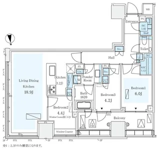 東京都千代田区三番町【マンション】の間取り