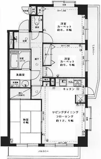 ライオンズマンション稲荷山公園【3階】の間取り