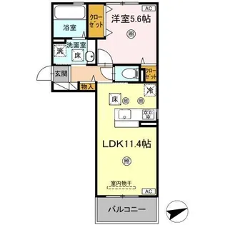 熊本県熊本市北区龍田陳内1【アパート】の間取り
