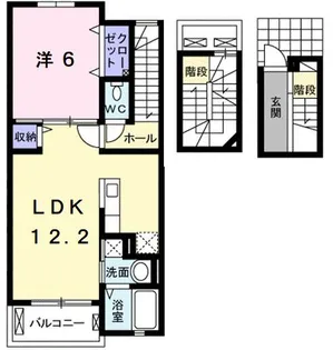 1LDKの間取り画像